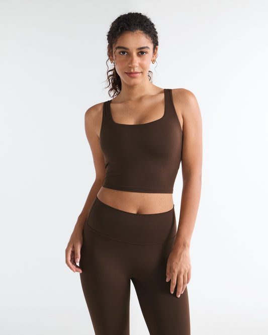 Square Neck Longline Sports Bra
