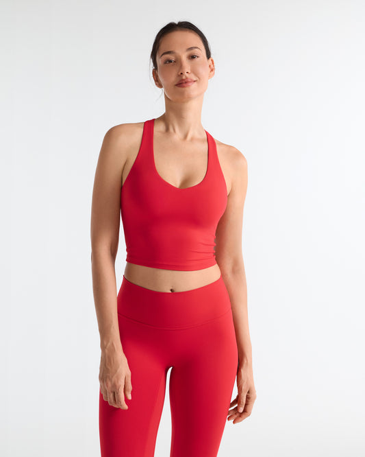 V Neck Racerback Longline Sports Bra
