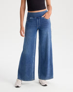 High Waist Stretch Wide Leg Jeans - Regular