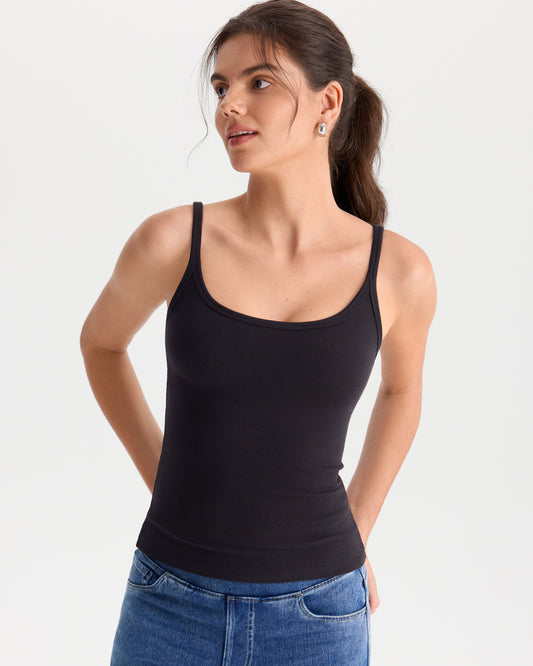 Scoop Neck Ribbed Slim Fit Cami Top