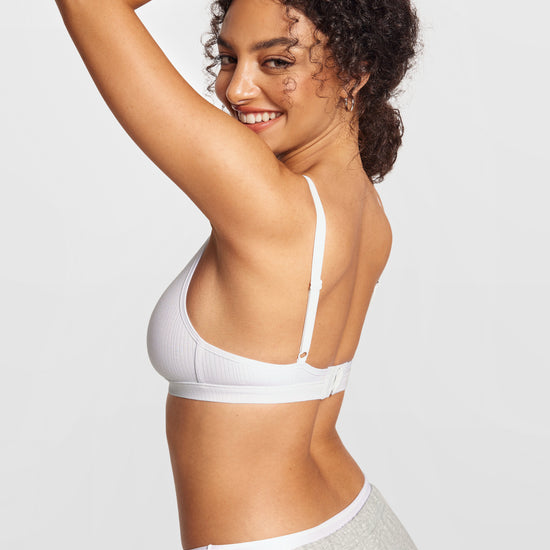 V-Neck Wireless unpadded Bralette White
