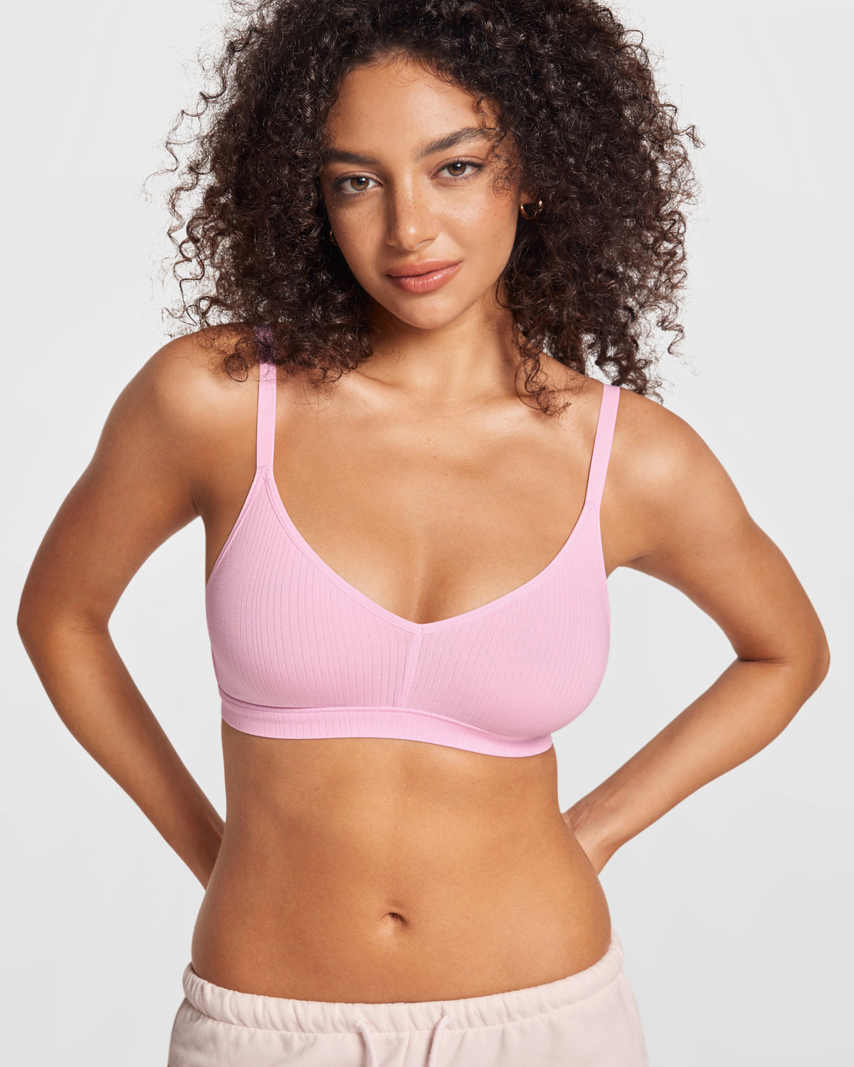 V-Neck Wireless unpadded Bralette Sweet Pink