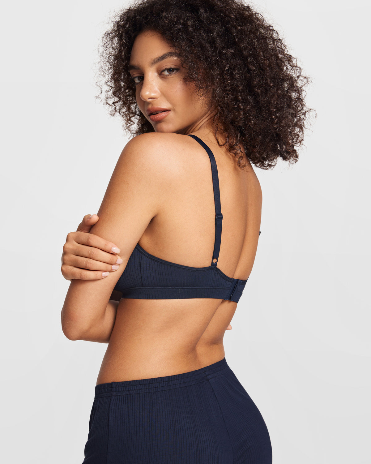 V-Neck Wireless unpadded Bralette Deep Ocean Blue