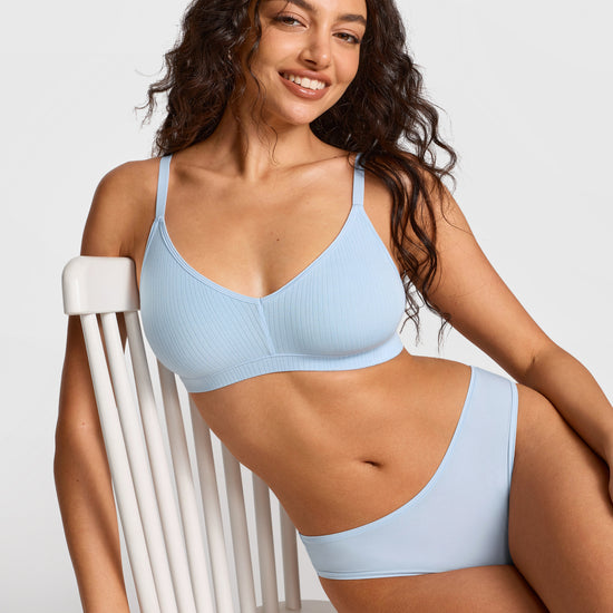 V-Neck Wireless unpadded Bralette Light Glacier