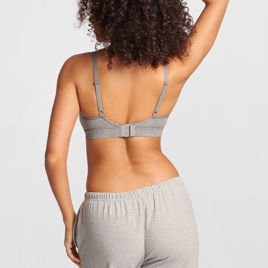 SOULVOR wireless V-neck triangle Bralette Moon Heather Grey