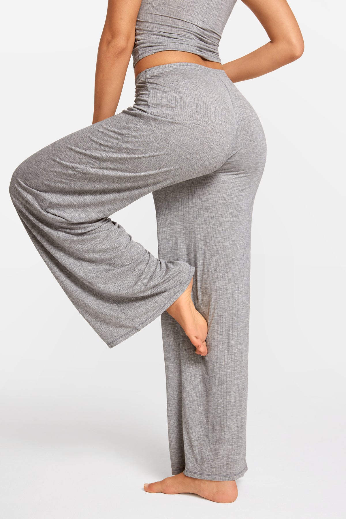 SOULVOR Wide Leg Casual Pants Moon Heather Grey