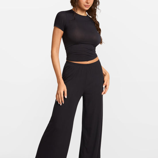 SOULVOR Wide Leg Casual Pants Black