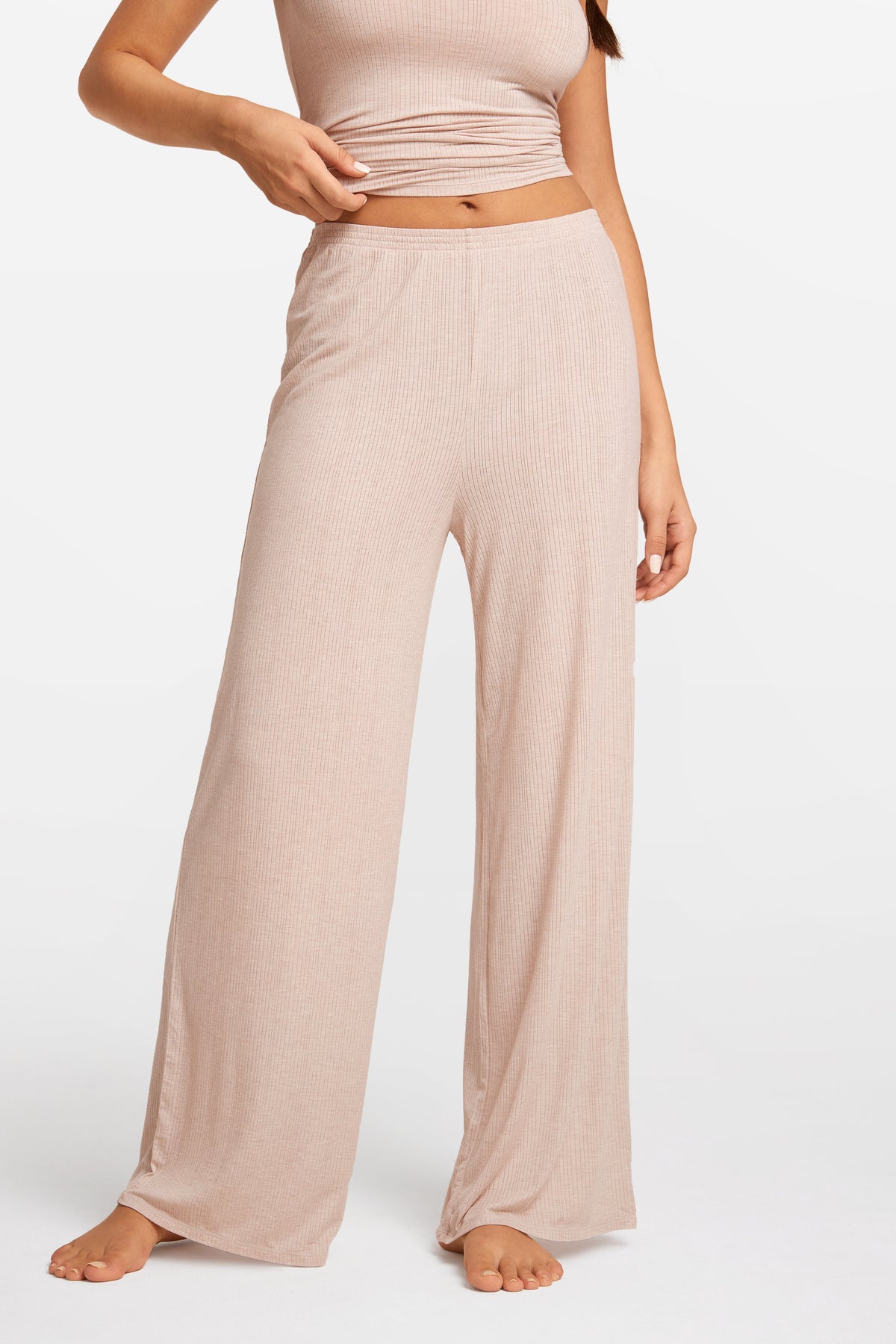 SOULVOR Wide Leg Casual Pants Light Khaki Heather