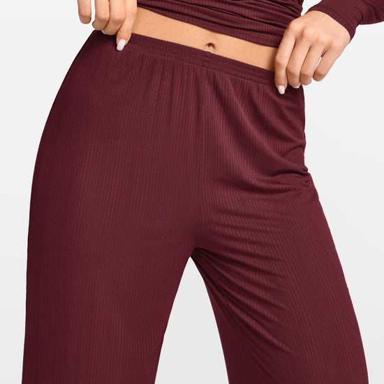 SOULVOR Wide Leg Casual Pants Rum Raisin