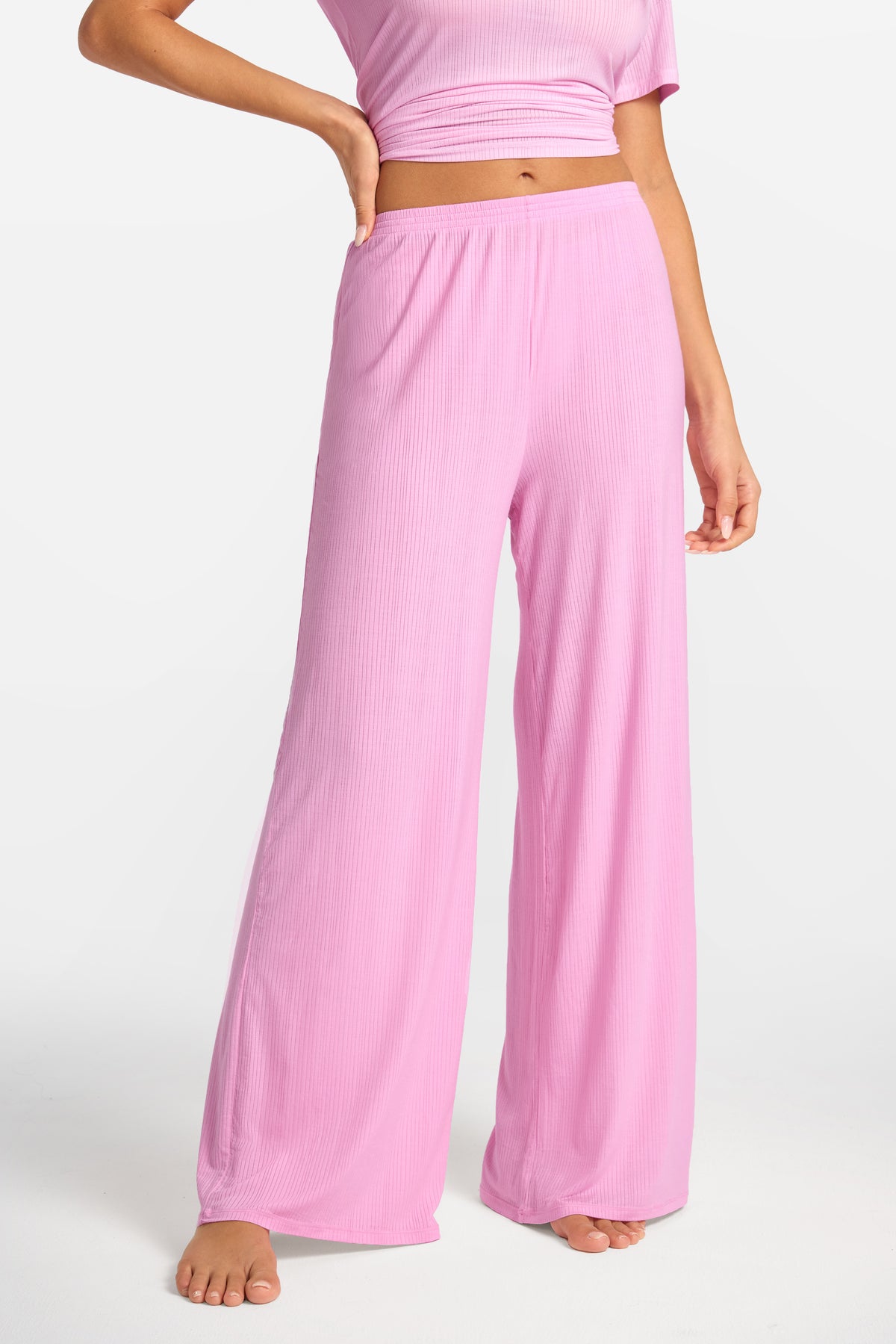 SOULVOR Wide Leg Casual Pants Macaron Pink