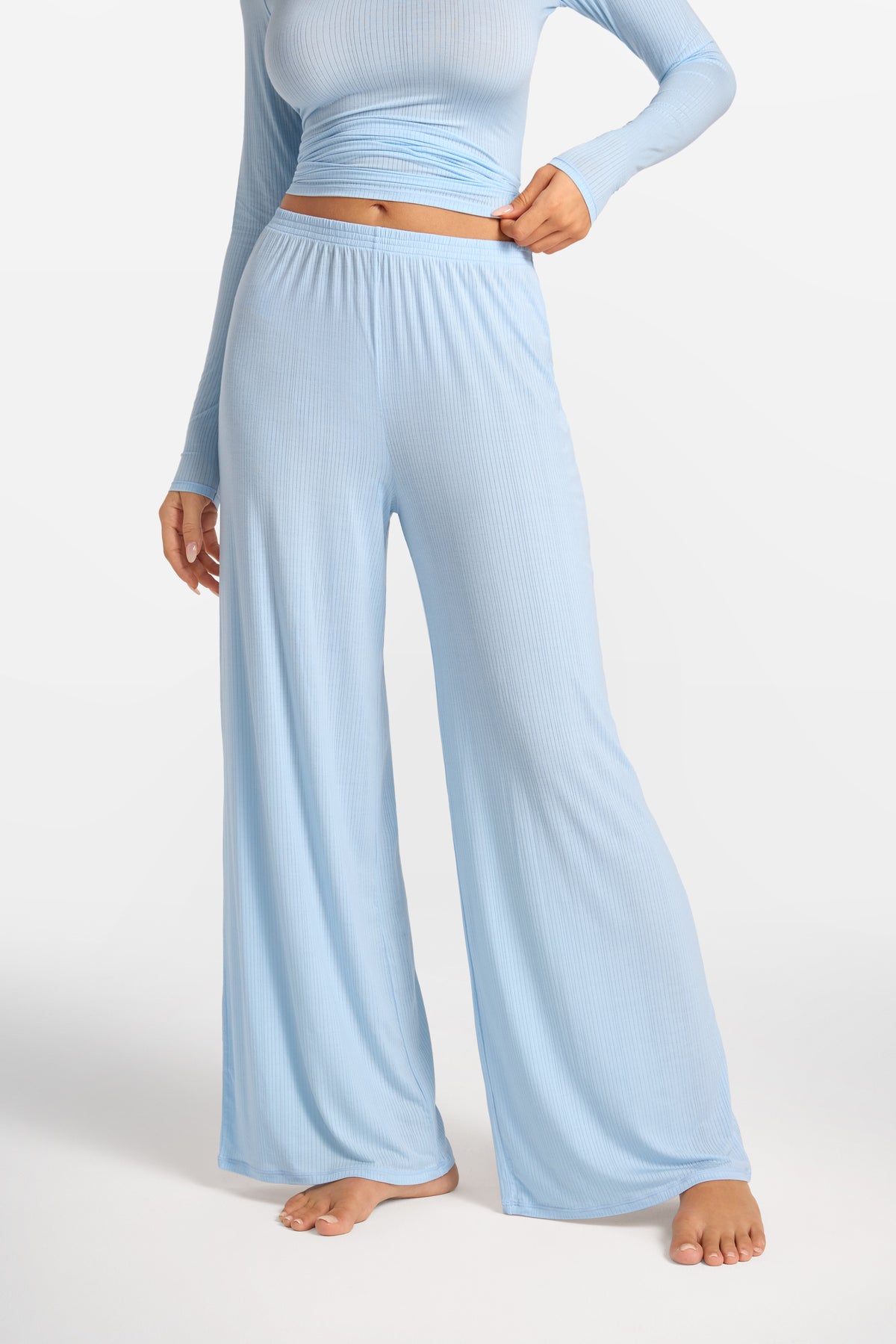 SOULVOR Wide Leg Casual Pants Light Glacier