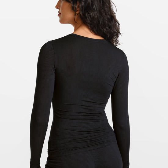SOULVOR Long Sleeve Crew Neck T-Shirt Black