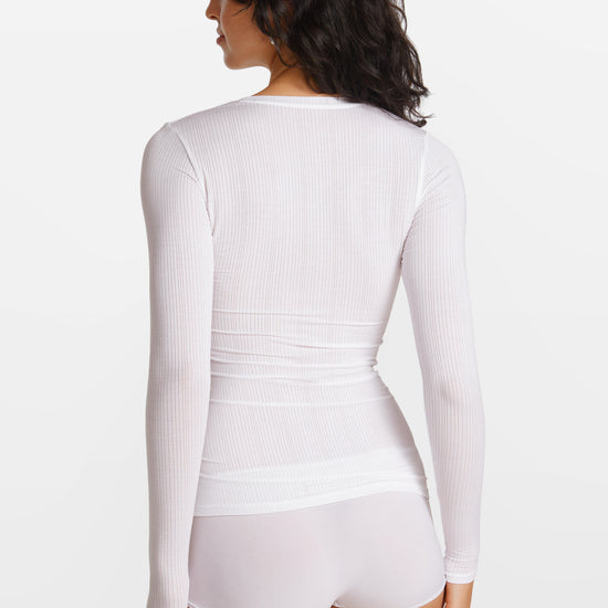 SOULVOR Long Sleeve Crew Neck T-Shirt White
