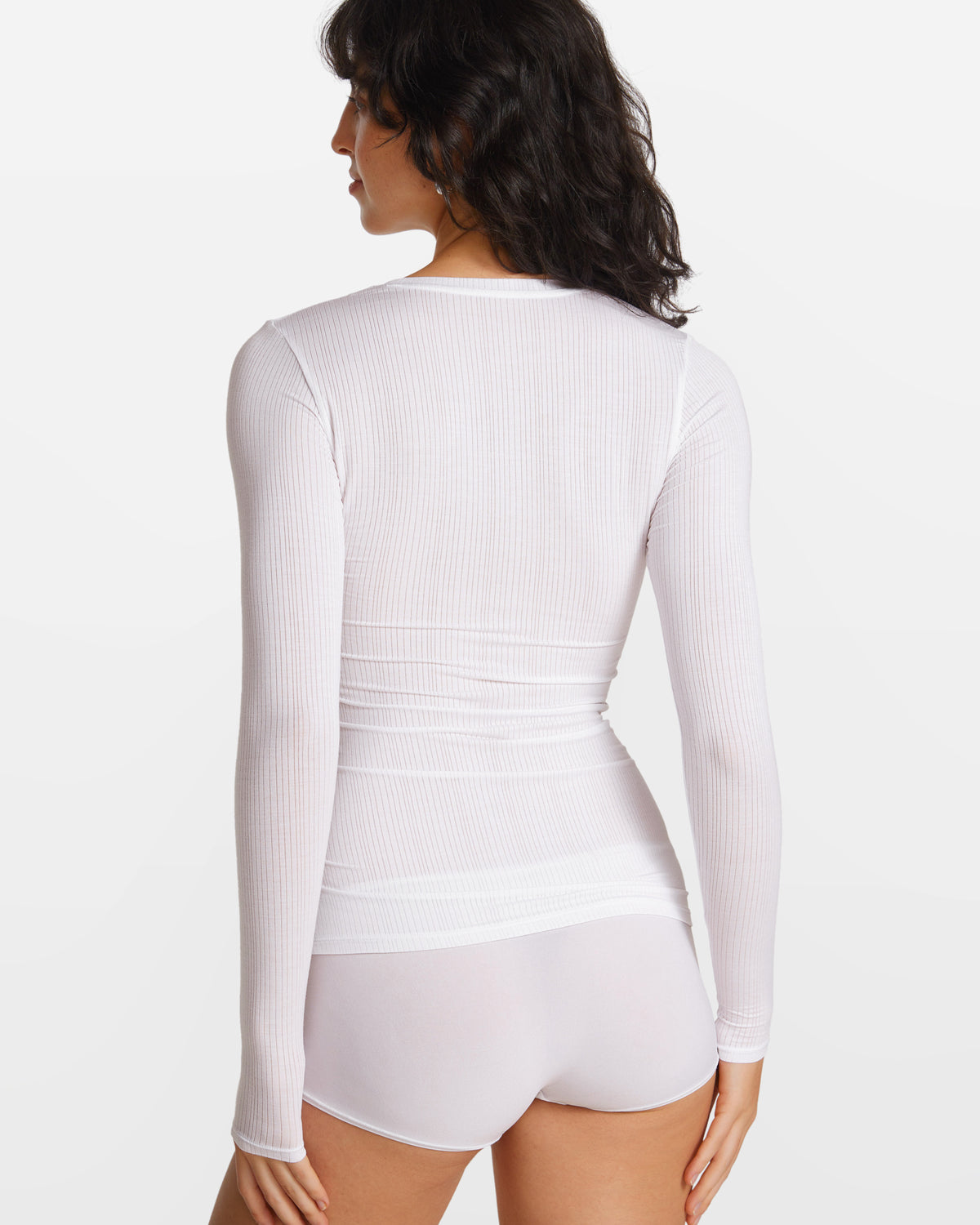 SOULVOR Long Sleeve Crew Neck T-Shirt White